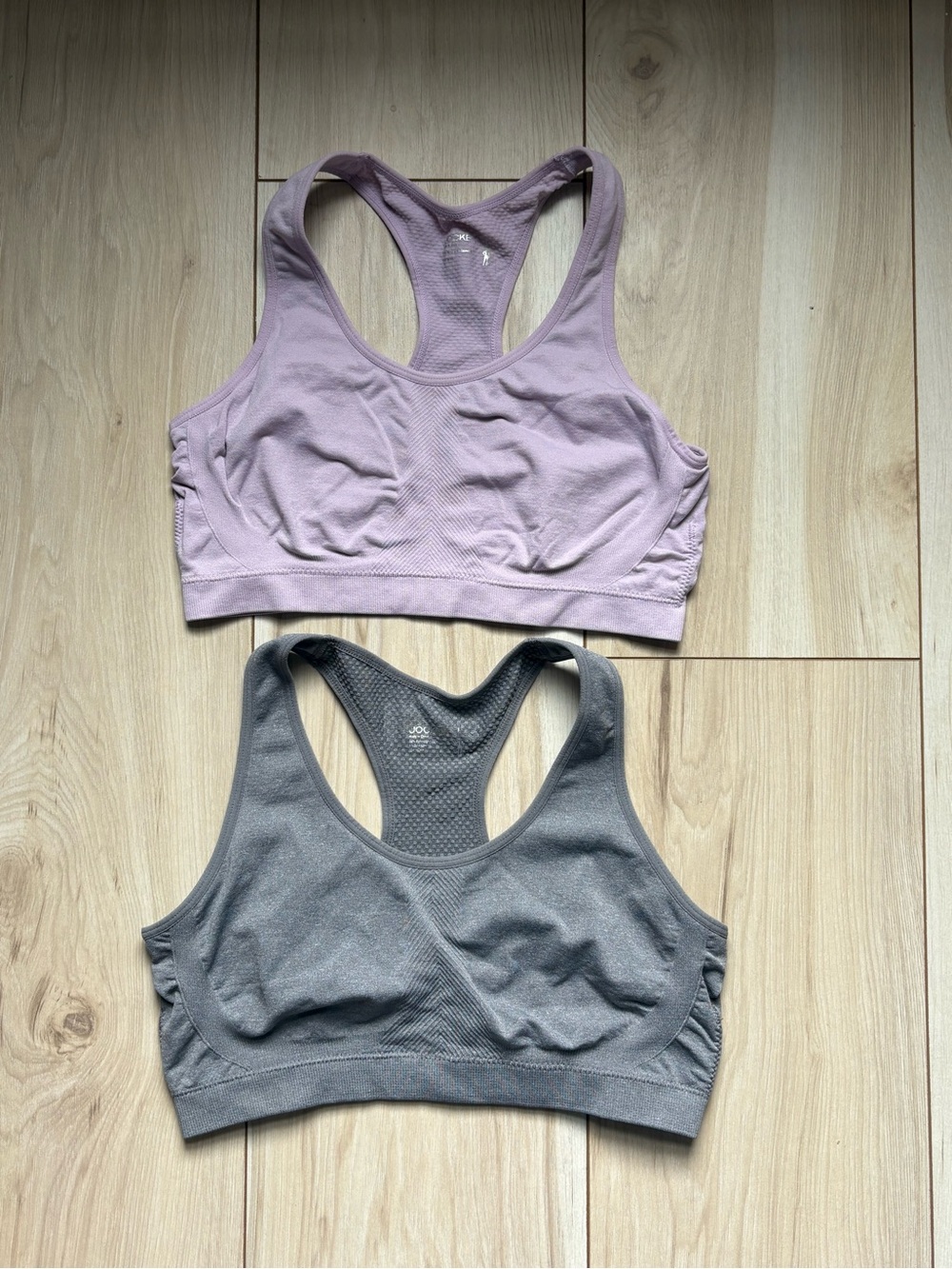 2 Pack Jockey Seamless Sports Bras Pink Gray Racerback Comfort Bras Large - Picture 2 of 6
